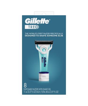 Gillette TREO Caregiver Razor with Built-in Shave Gel 8 ct