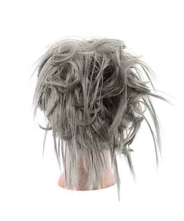 Messy Bun Hair Piece for Women Synthetic Tousled Updo Messy Bun Hair Pieces Hair Scrunchies Extensions with Elastic Band Ponytails Hair Extensions for Women Fake Hair Accessories for Women Girls DimGrey