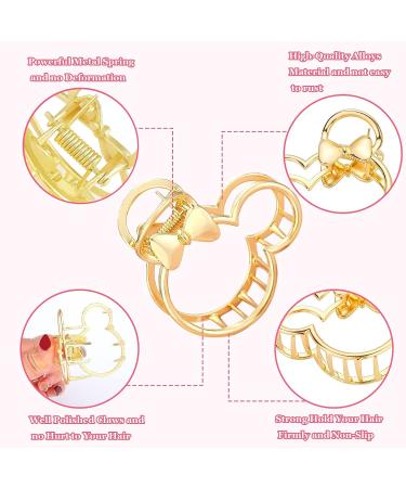 Busoha Mouse Head Claw Clips Set for Thick/Thin Hair | 2 Large & 2 Small Non-Slip Metal Clips for Strong Hold | Cute Hair Accessories for Women/Girls - Buy Online on GoSupps.com