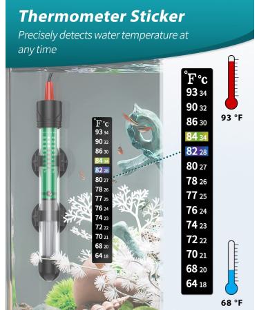 Uniclife 50W Aquarium Heater - Adjustable Submersible Heating Rod with LED Indicator and Thermometer Sticker - Buy Online on GoSupps.com