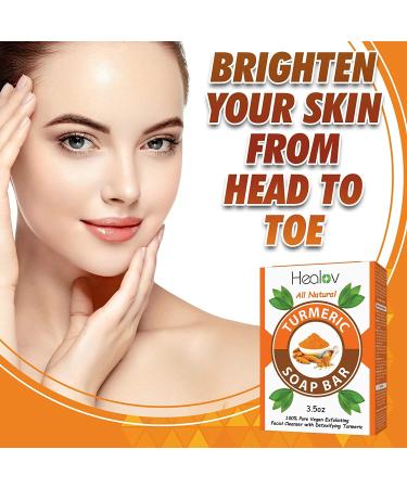 Turmeric Soap Bar for Face & Body - Natural Skin Detox, Acne Treatment & Scar Fading - 3.5oz, All Skin Types - Buy Online on GoSupps.com