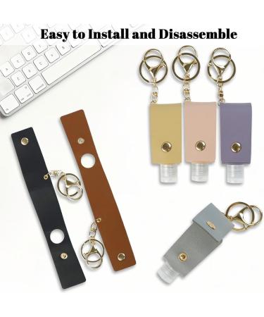 10PCS Hand Sanitizer Holders - 30ML Leather Keychain Cases for Travel Toiletries Shampoo & Lotion Bottles - Buy Online on GoSupps.com