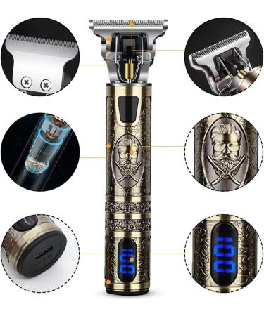 Buy T9 LCD Electric Hair Clipper & Precision Trimmer - Men's Grooming Razor (Metal Black) | International Shipping Available - Buy Online on GoSupps.com