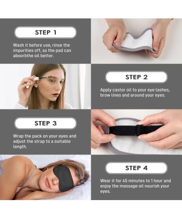 Organic Reusable Castor Oil Pack Kit for Eyes - Enhance Sparse Eyelashes & Brows Reduce Wrinkles & Dark Circles - Buy Online on GoSupps.com