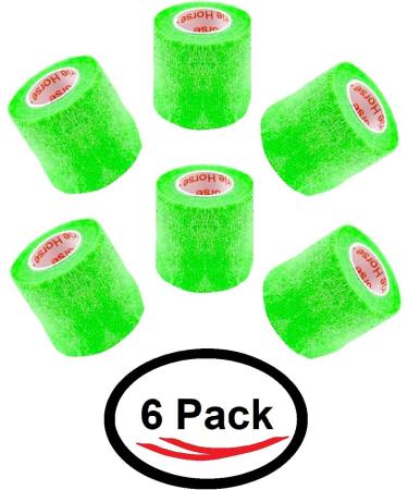 2 Self Adhesive Medical Bandage Wrap Sport Tape (Bright Green) - 6 Rolls | Self Adherent Cohesive for First Aid, Wrist, Ankle, Knee Sprains and Swelling - Buy Online on GoSupps.com