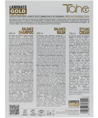  Tahe Tahe Laminate Gold Laminar Smoothing Maintenance Kit shampoo + mask + styling cream 700 ml - Buy Online on GoSupps.com