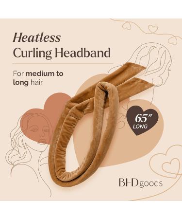BHDgoods Heatless Curling Set - Overnight Curlers Velour Headband for Long Hair | Non-Heated Lazy Hair Curler Kit with Airless Spritz Bottle - 5 Piece Set in Caramel - Buy Online on GoSupps.com