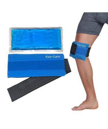 Koo-Care Flexible Gel Ice Pack & Wrap with Elastic Strap for Hot Cold Therapy - Great for Migraine Relief Sprains Muscle Pain Bruises Injuries (Head Neck Arm Elbow Knee Ankle) 2 Piece Set