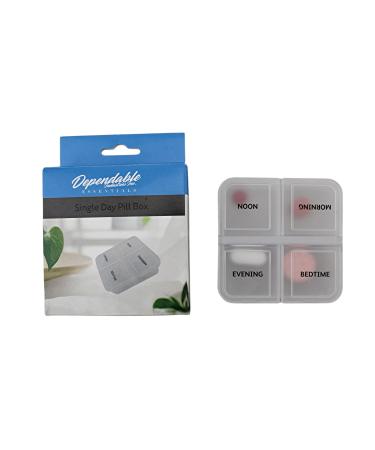 Single Day Pill Box Compact Design Ideal for Travel in Your Pocket or Bag 4 Compartment Morning Noon Evening Bedtime (3)