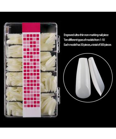 Yopeissn 500Pc Coffin Nails Fake Nail Tips Full Cover Manicure Design Acrylic Nails for Women (Trapezoid) - Buy Online on GoSupps.com