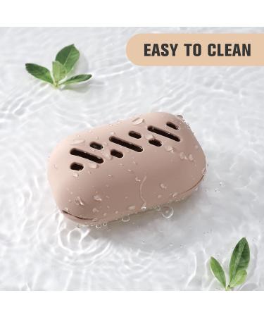 FERYES Large Silicone Makeup Sponge Holder - Portable Double Sided Beauty Blender Case in Khaki - Buy Online on GoSupps.com