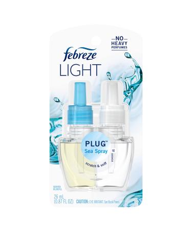 Febreze LIGHT Fade Defy PLUG Air Freshener, Sea Spray, (1) .87 fl. oz. Oil Refill