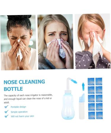 Nasal Cleaner for Adults - Portable Tea Kettle Plastic Cleaner Set for Sinus Rinse & Nose Flusher - Buy Online on GoSupps.com