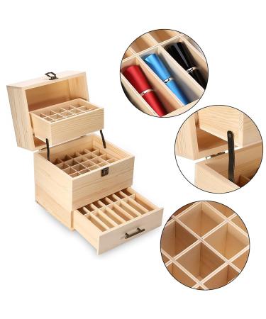 Essential Oil Box - 59 Compartments Wooden Organizer for Aromatherapy | International Shipping Available - Buy Online on GoSupps.com