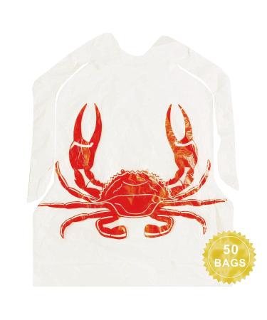 UMT Plastar 50-Piece Biodegradable Disposable Adult Plastic Bibs - 23 Inches Large Size for Seafood Parties - Perfect for Restaurants or Home Use - Buy Online on GoSupps.com