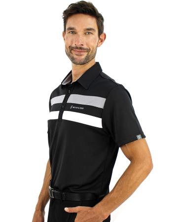 Savalino Men's Polo Shirt - Moisture Wicking & Quick Drying - Size S-5XL - Black - Buy Online on GoSupps.com