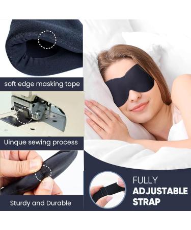 Premium 3D Contoured Sleeping Eye Mask - 100% Light Blocking Blindfold for Men & Women | Ideal for Travel Yoga & Naps | Breathable Comfort in Black - Buy Online on GoSupps.com