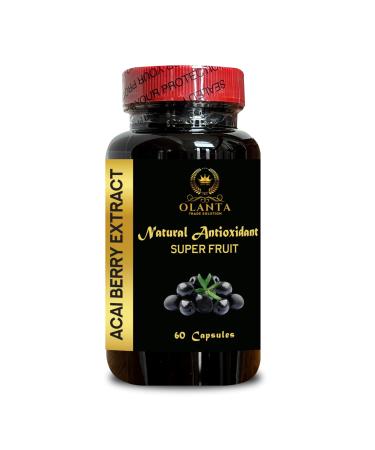 OLANTA TRADE SOLUTION Acai Berry Extract 4:1 Capsules Antioxidant Rich Acai Formula for Daily Energy Lifestyle Wellness & Nutrition 60 Capsules