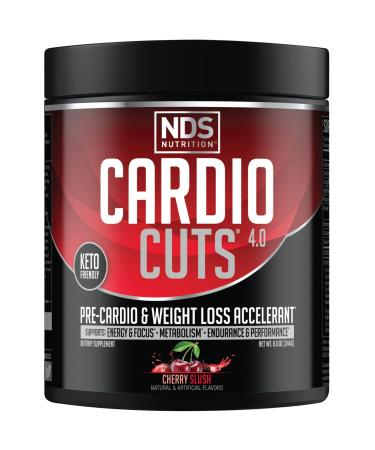 Cardio Cuts NDS Nutrition 4.0 Pre Workout Supplement - Advanced Weight Loss and Pre Cardio Formula with L-Carnitine CLA MCTs L-Glutamine and Safflower Oil - Cherry Slush (40 Servings)