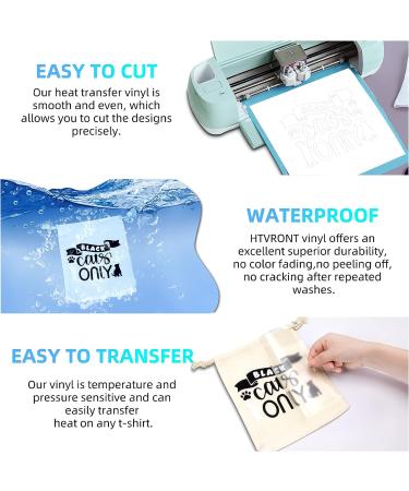 HTVRONT 12x12ft White and Black Heat Transfer Vinyl Rolls - Easy to Cut & Weed for Shirts - Iron On HTV Design - Buy Online on GoSupps.com