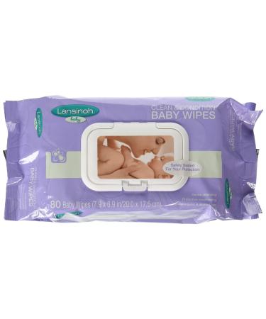Lansinoh Clean & Condition Baby Wipes 80 Wipes 7.9 x 6.9 in (20 x 17.5 cm)