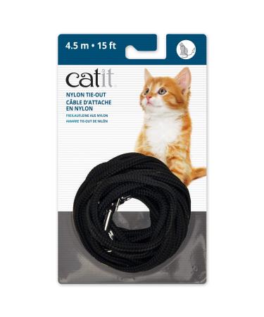 Catit Nylon Cat Tie-Out 15-Feet Black