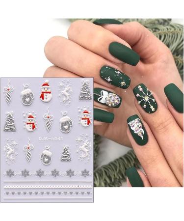 3D Christmas Nail Stickers 6 Sheets 5D Self-Adhesive Embossed Nail Decal Gnome Snowflake Nail Art Decoration Design Supplies - Buy Online on GoSupps.com