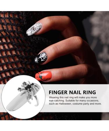 Lurrose Rhinestone Spider Open Ring Stylish Fingernail Protective Cover & Unique Nail Accessory | International Shipping Available - Buy Online on GoSupps.com