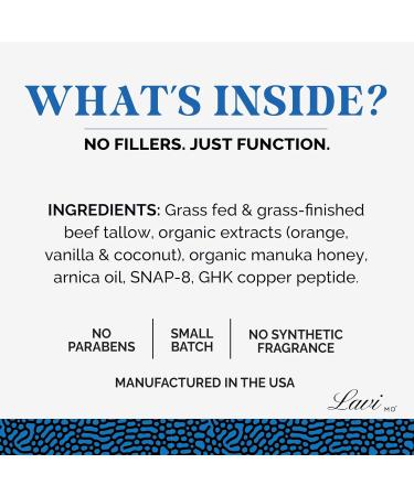 LaviMD Copper Peptide SNA-8 Tallow Balm Grass-Fed Beef Tallow & Peptide Moisturizer for Face Neck & Body Anti-Aging Firming & Hydrating Balm for Sensitive Skin 0.3 oz - Buy Online on GoSupps.com