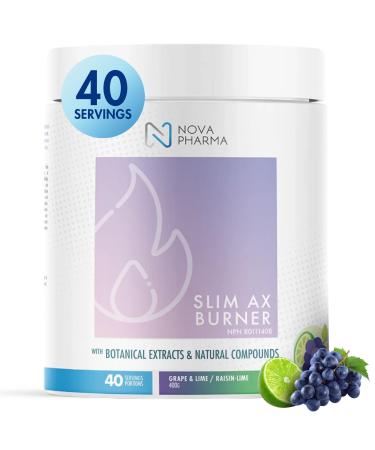 Nova Pharma Pre Workout Powder - Garcinia Cambogia - L Carnitine Supplement - Chromium Supplement - 40 Servings (Grape and Lime)
