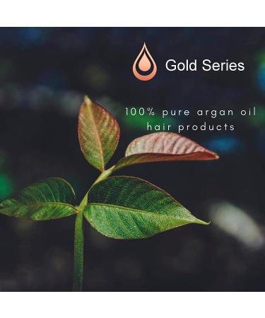 Gold Series Argan Oil - 100% Natural Hair Growth & Moisturizing Oil for Dry Damaged Hair (3.4 Fl. oz) | Shine & Gloss Enhancer - Buy Online on GoSupps.com