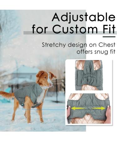 ThinkPet Dog Winter Cold Weather Coat - Waterproof Reversible Jacket for Small Medium Large Dogs - Warm Reflective Vest with Thick Padding - Size L (Green) - Buy Online on GoSupps.com