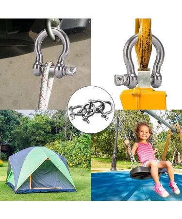Enenes 4 PCS 1/4 Inch 6mm Screw Pin Stainless Steel Anchor Shackle 304 Stainless Steel Bow Shape Anchor Shackle for Traction Steel Wire to Lifting Sailing Bracelet Anchor Chain - Buy Online on GoSupps.com