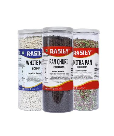 RASILY White Mint Madrasi Mix Churi & Mitha Mix mukhwas Combo_Packing May Vary