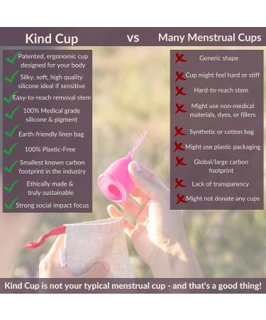 Kind Cup Menstrual Cup | Leak-Free Reusable Design | Up to 12-Hour Wear | Tampon & Pad Alternative | Ergonomic Fit | Small/Large Clear - Buy Online on GoSupps.com