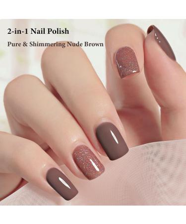 Nail Polish Set Quick Dry Nail Polish Long Lasting Nail Varnish 2 in 1 Nude & Brown Neutral Nail Polish set Non-sticky Natural No Need Cure Nail Polish DIY Nail Art Manicure at Home - Buy Online on GoSupps.com