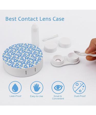 Hibiscus Flowers Contact Lens Case - Portable Round Storage Kit with Mirror for Travel & Daily Use - Buy Online on GoSupps.com