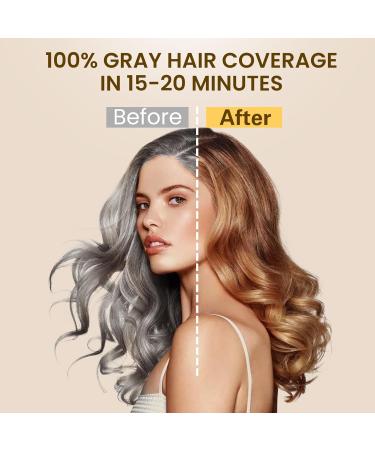 Hair Dye Shampoo for Gray Hair - 3 in 1 Ammonia-Free Color Shampoo for Women Dark Brown (500mL) - Natural Ingredients - Buy Online on GoSupps.com