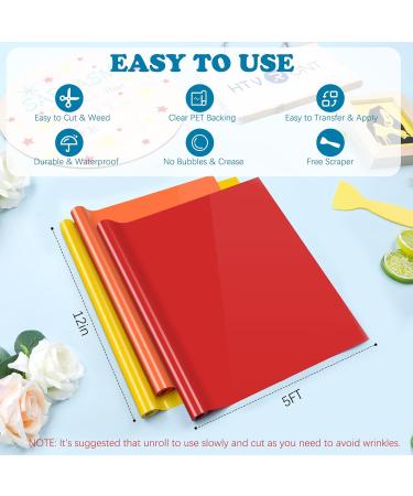 HTVRONT Permanent Vinyl - 12 Pack 12x5' Adhesive Rolls for Cricut & Silhouette | Ideal for Signs, Scrapbooking & Crafts - Buy Online on GoSupps.com