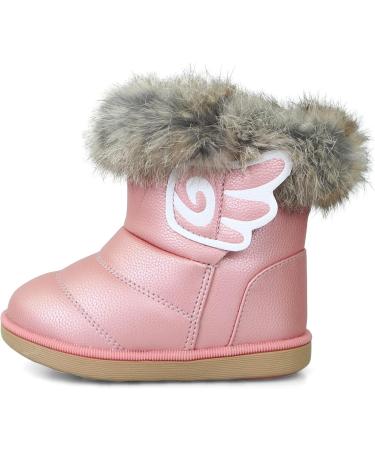 MINBEI Toddler Girls Waterproof Winter Snow Boots - Pink | Size 10 UK Child - Buy Online on GoSupps.com