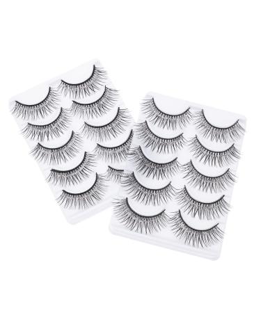 minkissy 10 Pairs Eyelashes False Lashes Multi-layer Lashes Fluffy Eyeslash Fake Eyelash Artificial Eyelash Fake Lash Fake Natural Lash Simulation Eyelash Fluffy Eyelash Dense Fiber
