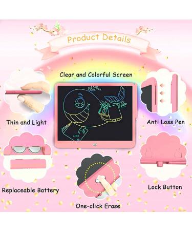 DEECAM 15-Inch Pink LCD Writing Board for Kids | Reusable Educational Tablet with Locking Function | Perfect Gifts for Boys & Girls - Buy Online on GoSupps.com