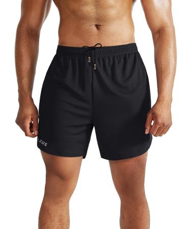 NELEUS Men's 2 in 1 Running Shorts with Liner - Dry Fit Workout Shorts with Pockets - Black/Grey 2 Pack - Buy Online on GoSupps.com