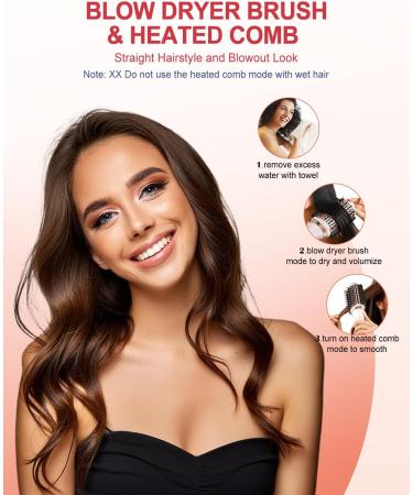 4 in 1 Blow Dryer Brush – Volumizing Hot Air Brush for Drying Straightening & Curling | Negative Ion Hair Styling Tool - Buy Online on GoSupps.com