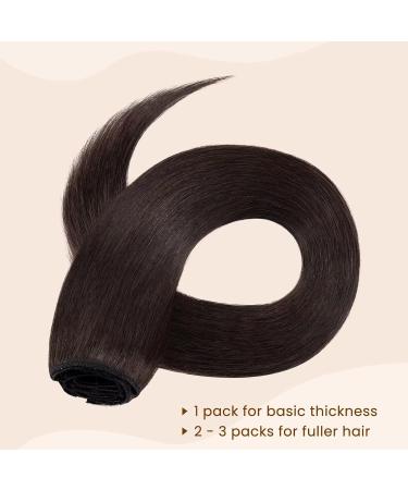 Tess Clip-In Real Hair Extensions - Dark Brown #2 18 Clips 8 PCs 12 (30cm) - Lightweight 55g Affordable Remy Hair Extensions - Buy Online on GoSupps.com