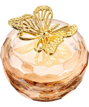 Baluue Dappen Dish Golden Apple Shaped Glass Crystal Dappen Dish Cup Nail Art Liquid Powder Nail Crystal Bowl with Butterfly Top Lid for Nail Art Manicure - Buy Online on GoSupps.com