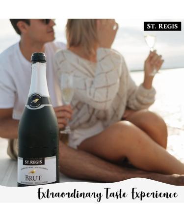 St. Regis Brut Sparkling 2 Pack (2 x 750ml per Bottle) Non Alcoholic Sparkling White Wine - Low Calorie and Low Sugar - Perfect Food Pairing - Ideal Gift or Gift Set - Enjoy Life and Flavouful Wine - Buy Online on GoSupps.com