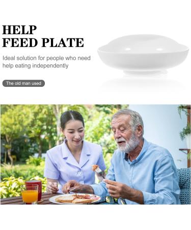 DOITOOL Elderly Scoop Plate with Suction Base - Non-Slip Self-Feeding Bowl for Disabled and Handicapped - Buy Online on GoSupps.com