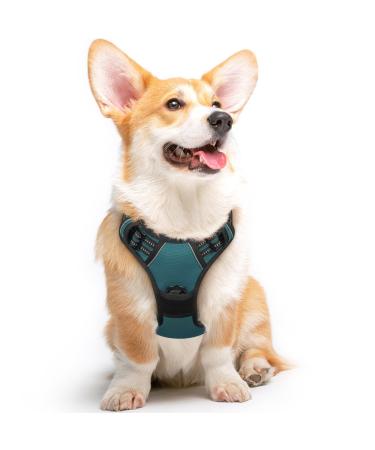Eagloo dog harness medium -sized dogs anti -train dog dishes with reflex strips and control adjustable and durable breast harness dog suitable for walking and jogging dark green m m (1 Pack) dark green