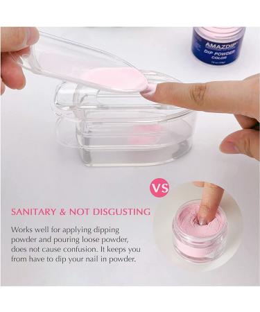 AMAZDIP 2-in-1 Dip Powder Recycling Tray System with Scoop and French Tip Tray - Mess-Free Nail Art Glitter Powder Saver with Cleaning Brush - Clear - Buy Online on GoSupps.com